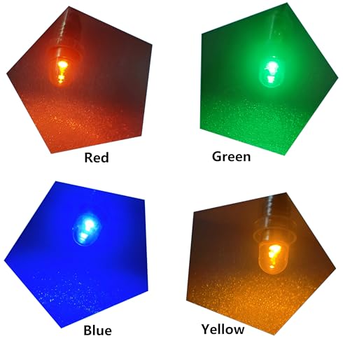 GutReise DC E10 LED Bulbs, 10pcs E10 Replacement Light Bulbs Miniature Screw LED Lamps 0.5Watts 65Lm (Green, 12V)