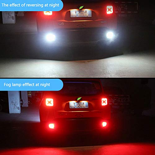 GTINTHEBOX Smoked Lens LED Rear Bumper Reflectors Fog Tail Lamps with White Backup Reverse Lights Update Kit Compatible with 2015-2022 Jeep Renegade by GTINTHEBOX - Used condition - Image 6