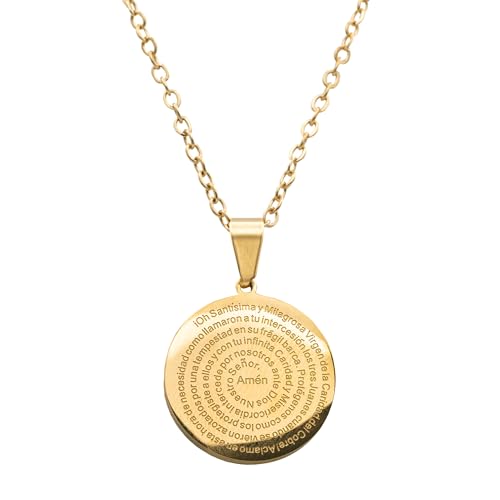 Catholic Town stainless steel Virgen de la Caridad del Cobre Medal Necklace (Available in Gold and Silver colors)2