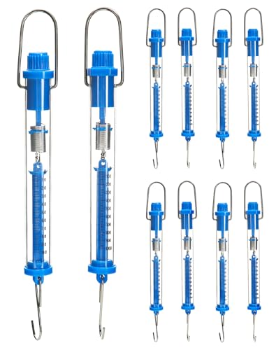 QWORK Spring Scale, 10 Pack 10N Transparent Spring Balance Hanging Tube Spring Scale
