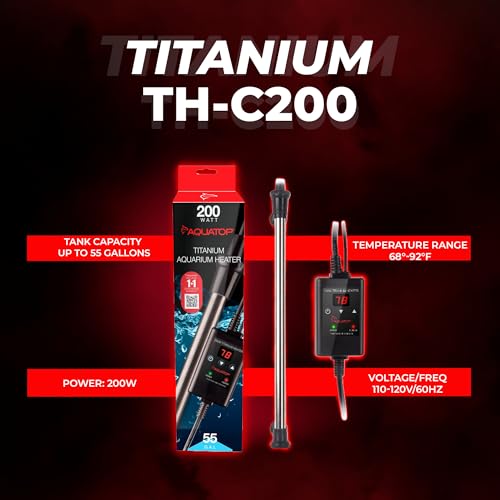 Aquatop Titanium Heater with Controller - Adjustable Temperature for Aquariums Up to 55 Gallons - Ideal for Turtles & Large Fish - Easy to Use and Install - Thumbnail 5