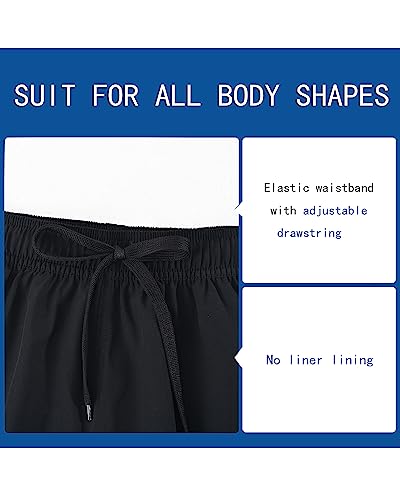 Yonique Women's Swim Shorts Sporty Boardshorts With Pockets Swim Bottom Black Xl #TOP3