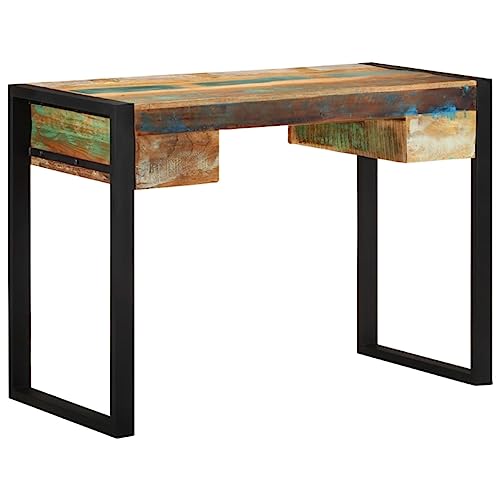 vidaXL Escritorio de Madera Reciclada 2 Cajones Mesa Estudio Oficina Ordenador