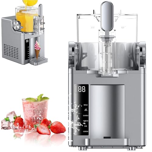 2-in-1 Slushie Machine, 2000ml Frozen Drink Maker, 15min Fast Cooling, No Ice Needed, 5 Preset Programmes, Slushy Maker, Soft Serve Ice Cream Machine for Smoothies, Cocktails, Margaritas