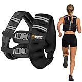 POWER GUIDANCE Weighted Vest for Men & Women with Reflective Stripes,Adjustable Workout Vest for Running, Jogging, Walking & Strength Training, Comfortable Rucking Weight Vest 15lb