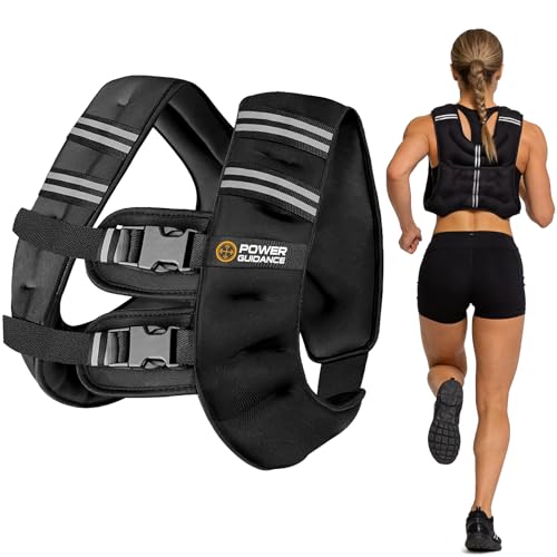 POWER GUIDANCE Weighted Vest for Men & Women with Reflective Stripes,Adjustable Workout Vest for Running, Jogging, Walking & Strength Training, Comfortable Rucking Weight Vest 15lb by POWER GUIDANCE - Used condition - US$15.15