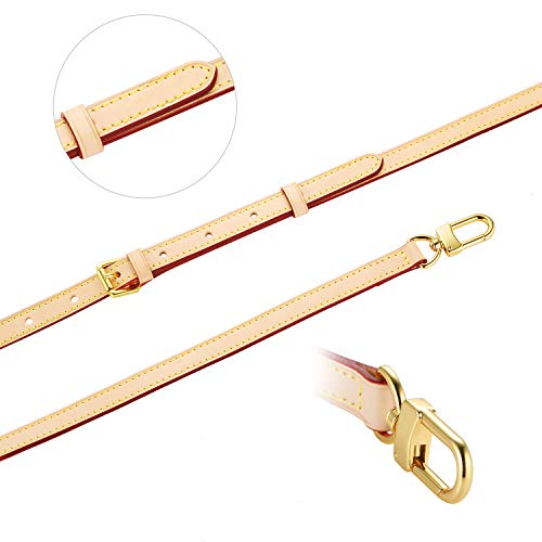 Chiceco Vachetta Leather Replacement Strap Set For Pochette Accessoires Little Pouch Speedy Nano Noe, Handbag Decoration Chain, Bag Accessories Charms (Beige) #TOP1