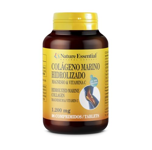 Nature Essential | Colágeno Hidrolizado Marino 1.200 mg | 90 Comprimidos | Ácido Hialurónico, Vitamina C y Magnesio | Huesos, Cartílagos y Articulaciones