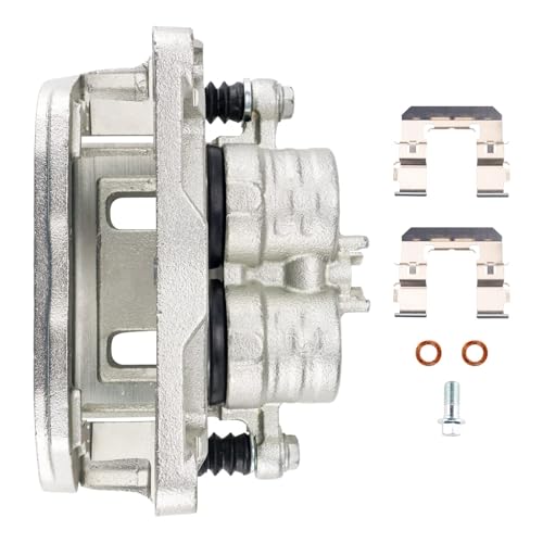 Image of KAX Disc Brake Caliper Assembly with Bracket for Subaru, Saab- Forester, Outback, Crosstrek, XV Crosstrek, Legacy, Baja, Impreza, 9-2X, Front Right Passenger Side