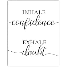 Buzz Unplugged Motivational Wall Art Office Decor for Men & Women Inhale, Confidence, Exhale, Doubt 11x14 Unframed Inspirational, Motivational Poster & Positive Affirmations Wall Decor for Kids