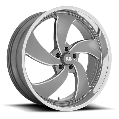 US Mags U133 DESPERADO Anthracite Milled Diamond Cut Milled Finish Wheel with Aluminum (22 x 10.5 inches /5 x 120 mm, 1 mm Offset) - Thumbnail 3
