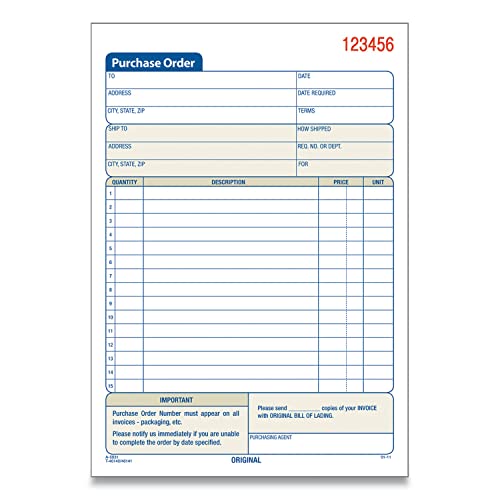 Adams Carbonless Purchase Orders, 8-Inch x 6-Inch, 3-Parts, 10 Books/Pack (TC583110)
