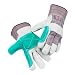 ATERET 12 Pairs Heavy Duty Premium Suede Double Palm & Index Finger Work Gloves w/Rubberized Cuff