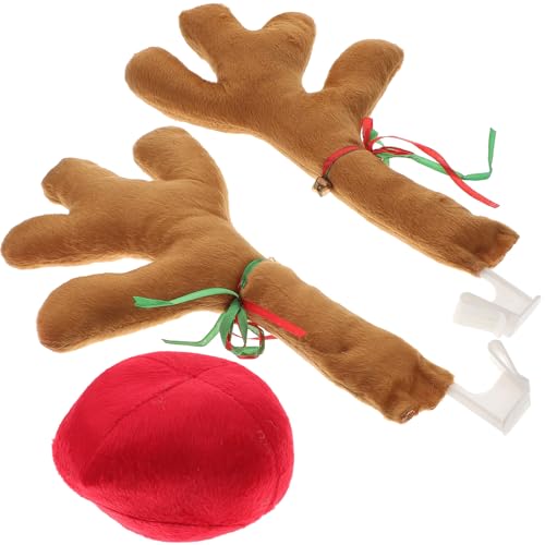 Corne cerf en bois kaki accessoire extérieur voiture Noël
