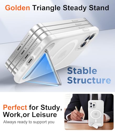 Image of Magnetic Compatible with iPhone 12 Pro Max Case, [Built-in Invisible Kickstand][Compatible with MagSafe][Military Grade Shockproof] Slim Translucent Matte Phone Case for iPhone 12 Pro Max 6.7 inch