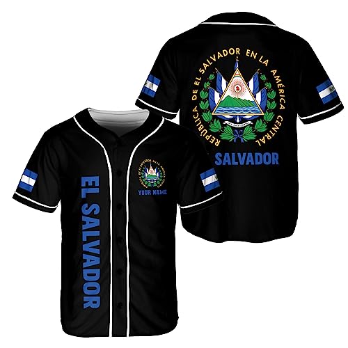 Parvii Personalized El Salvador Baseball Jersey - Camiseta orgullosa de El Salvador para hombre miniatura 1