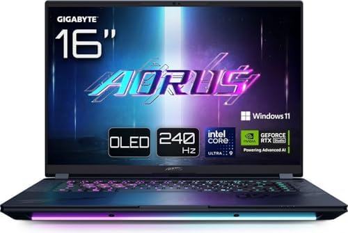 GIGABYTE AORUS MASTER 16 BYH Gaming Notebook, 16″ OLED WQXGA (2560×1600) 240Hz, Intel Core Ultra 9 275HX, NVIDIA GeForce RTX 5080 16GB GDDR7 175W, 32GB RAM, 1TB SSD, Windows 11 Pro, İngilizce Klavye