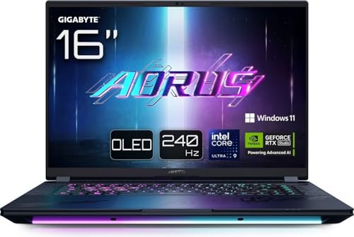 GIGABYTE AORUS MASTER 16 BYH Gaming Notebook, 16" OLED WQXGA (2560×1600) 240Hz, Intel Core Ultra 9 275HX, NVIDIA GeForce RTX 5080 16GB GDDR7 175W, 32GB RAM, 1TB SSD, Windows 11 Pro, İngilizce Klavye