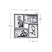 Malden International Designs Puzzle Wall Collages Berkshire Graywash Dimensional Wall Collage Picture Frame, 4 Option, 4-4x6, Gray