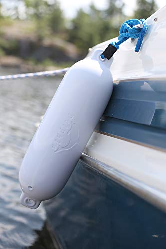Dock Edge Dolphin Twin Eye Smooth Boat Fenders, 4.5" X 16", White #TOP2