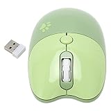 Topiky Cicha Bezprzewodowa Mysz dla Dziewczynki BT5.1/2.4GHz Office Laptop, Regulowana Mysz DPI z Automatycznym Wyciszeniem (GREEN)