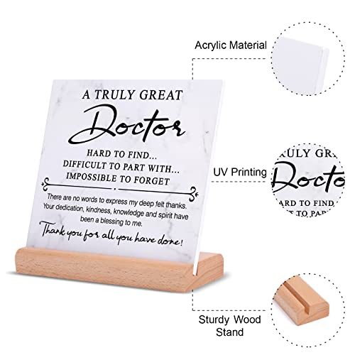 Afterprints Doctor Gifts - Thank You Doctor Plaque With Wooden Stand, Doctors Appreciation Gifts, Unique Gifts For Doctors Men Women On Birthday Retirement Christmas #TOP5
