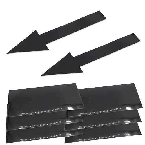 Joyangy 8 x 2 inch Black Arrow Sign Stickers, 12 Pack Waterproof PVC Removable Self Adhesive Floor Decals, Wall Marking Arrow Signs for Road Instructions