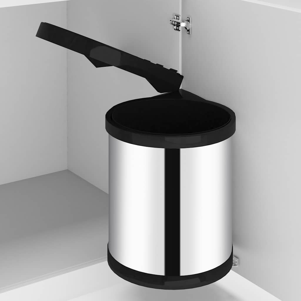 Tomostar Poubelle pour Porte Cuisine, Poubelle sous évier de Porte Pivotante Acier inoxydable 12 L