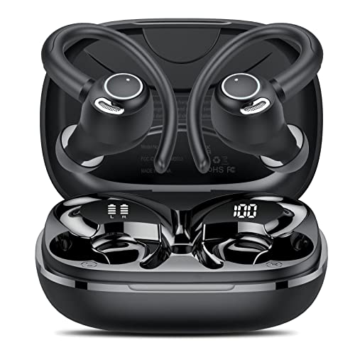 Auriculares-Inalambricos-Deportivos-Auriculares-Bluetooth-53-con-HD-Microfono-Sonido-Premium-40H-de-Reproduccion-Pantalla-LED-Comodos-de-Llevar-Cascos-Inalambricos-con-Gancho