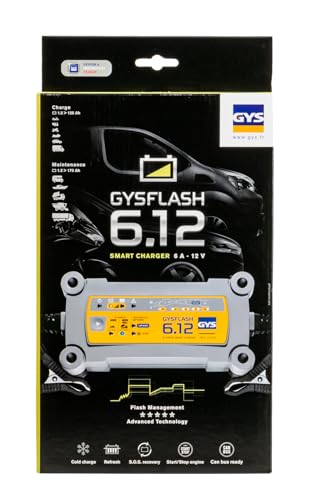 Gys - Gysflash 6.12 Caricabatterie Automatico 12V, 0.8/6A, Piombo, Caricatore Intelligente, Mantenitore, Moto, Auto, Moto D'acqua – 029378 - 16