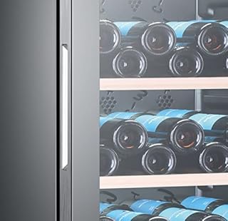 Haier Wine Bank 60 Serie 3 Cantinetta Vino, 171 Bottiglie, 1 Zona, con Vetro Anti-UV e Filtro ai Carboni Attivi, Luci LED, Libera Installazione, Classe G, 59,5 x 63,9 x 185 cm, Nera - WS171GA
