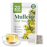 Premium 20 Mullein Tea Bags For Lungs - 100% Pure Mullein Leaf | For Lung Health & Respiratory Wellness Support | Caffeine Free - No Additives & Non-GMO | Plastic-Free, Plant-Based Tea Bags