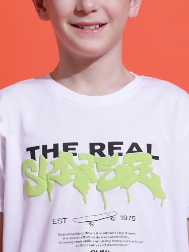 Image of Li'l Tomatoes Boys Cotton T-Shirt | Graphic Printed Half Sleeve Casual Summer Wear | Soft & Breathable | 9-16 Years