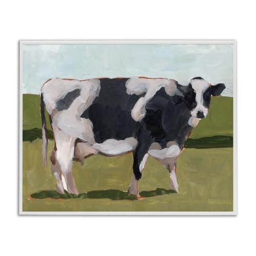 Country Farm Cow Grazing Cattle, 11 x 14 Inch Framed Giclée Print