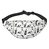 Mosytuky Riñonera con estampado de uvas y botellas de vino para hombres y mujeres, bolsa de cintura para viajes, senderismo, correr, deportes al aire libre, negro, talla única, Negro, One Size