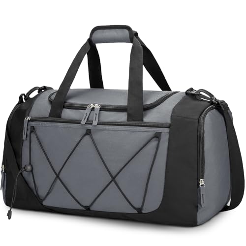 Image of Vorspack Gym Bag for Men - 21 Inches Duffle Bag for Travel Lightweight Duffel Bag with Shoe Compartment Personal Item Travel Bag Weekender Bag for Travel Sports Gym - Grey