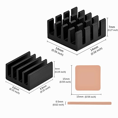 12 Pcs Raspberry Pi Heatsink Cooler Circuit Board Cooling Kit,Fin For Cooling Cooler Raspberry Pi 3, Pi 2, Pi Model B+ #TOP2