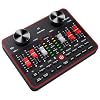 Audio Mixer, Sound Board for Pc/Phone Live Streaming Singing Gaming, Audio Interface for 3.5mm Microphone, Live Sound Card with DJ Mixer Effects & Voice Changer, Denoise, Bluetooth Podcast Mixer