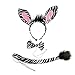 Produktbild Amosfun zebra kostüm set stirnband ohr krawatte und schwanz zubehör für maskeraden cosplay party halloween leistung requisiten 3 stücke in 1 satz