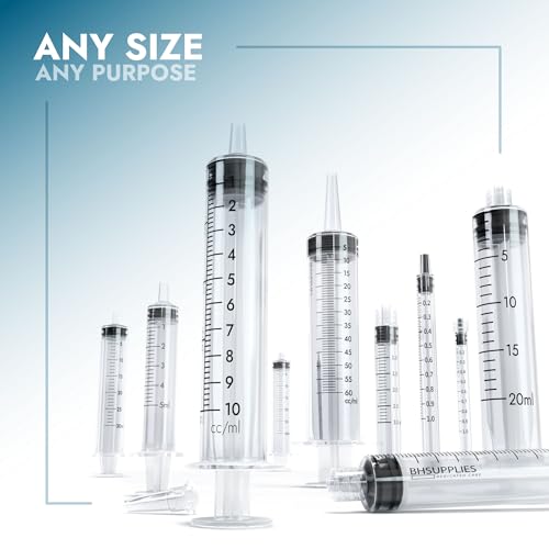 BH Supplies 1ml Luer Lock Tip Syringes (No Needle) - Sterile, Individually Wrapped - 100 Syringes