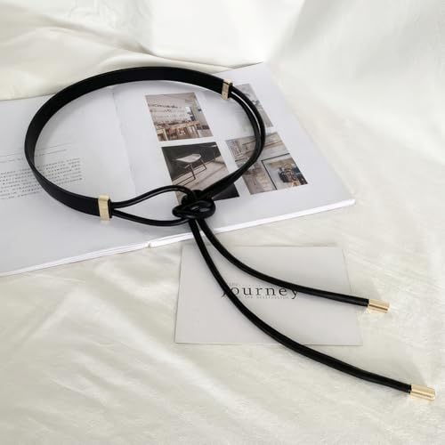 PU Leather Skinnny Belt Knotted Thin Waist Belt Boho Adjustable Slim Leather Waist Band Strap Rope Waistbands3