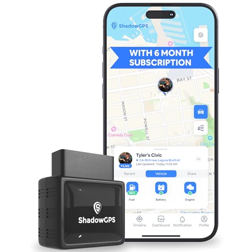 Real-Time OBD2 GPS Car Tracker – $12/Month with 6 Prepaid Months – Plug & Play Device for Families, Teens & Businesses with Trip History, Driving Alerts & GeoFence – Accurate, Easy Setup