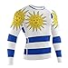 LORDWEY Uruguay Flag Herren Kompressions-Langarm-Baselayer Workout, multi, XL