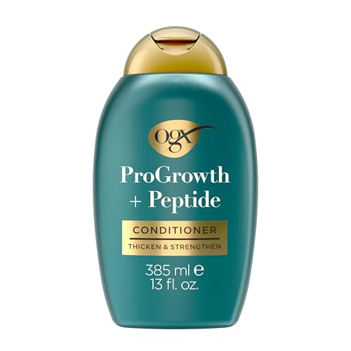 OGX ProGrowth plus Peptide Conditioner 385ml, stärkende Haarspülung, stärkt und pflegt das Haar um Haarausfall durch Haarbruch zu reduzieren