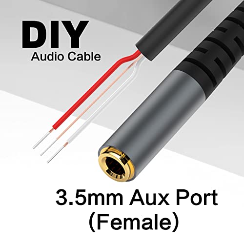 (2 Pack) 1Ftreplacement 3.5Mm Female Jack To Bare Wire Open End Trs 3 Pole Stereo 1/8" 3.5Mm Jack Plug Connector Audio Cable For Headphone Headset Earphone Cable Repair #TOP4