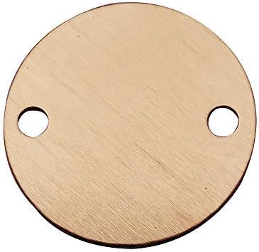 Blank Stamping Tags, 2 Holes, Aluminum 20 Ga. (.032 Inch) (1 Inch Round,Rose Golden) (Pack of 50)