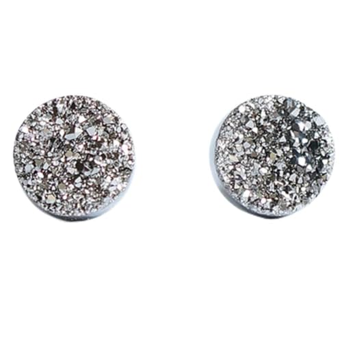 Pendientes S925 de ágata de 10mm con cristales naturales antialérgicos para hombre