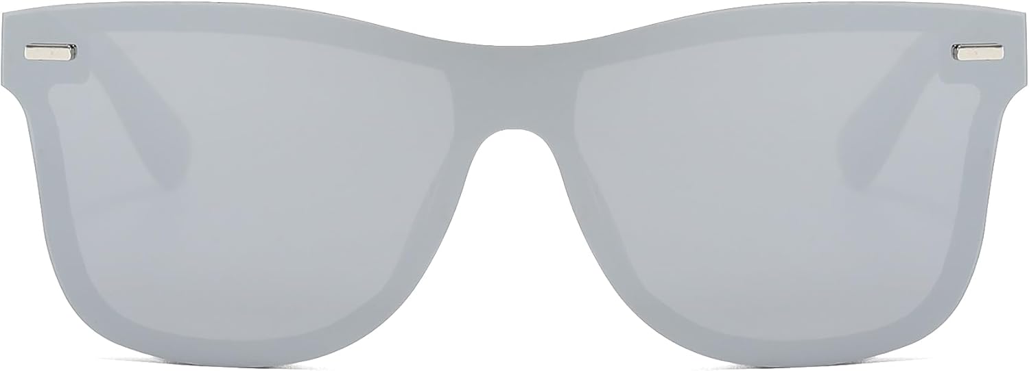 UV400 Rimless One-Piece Lens Reflective Sunglasses - Colored Mirrored Sun Glasses for Men & Women (2 Pack) - Image 3