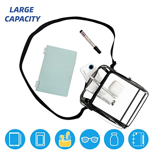 Bajnokou Clear Crossbody Bag Stadium Approved Transparent Pvc Messenger Purse Lightweight Shoulder Bags With Adjustable Strap For Men& Women Concerts Sports Events #TOP3