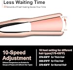 Mini Redresseur de cheveux Température réglable pour cheveux courts, barbes & Taille des voyages Mini Crayon Fer plat, Double tension pour les hommes, Céramique petit fer plat, 3/10Inch, Redresseur et curleur 2 en 1